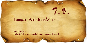 Tompa Valdemár névjegykártya